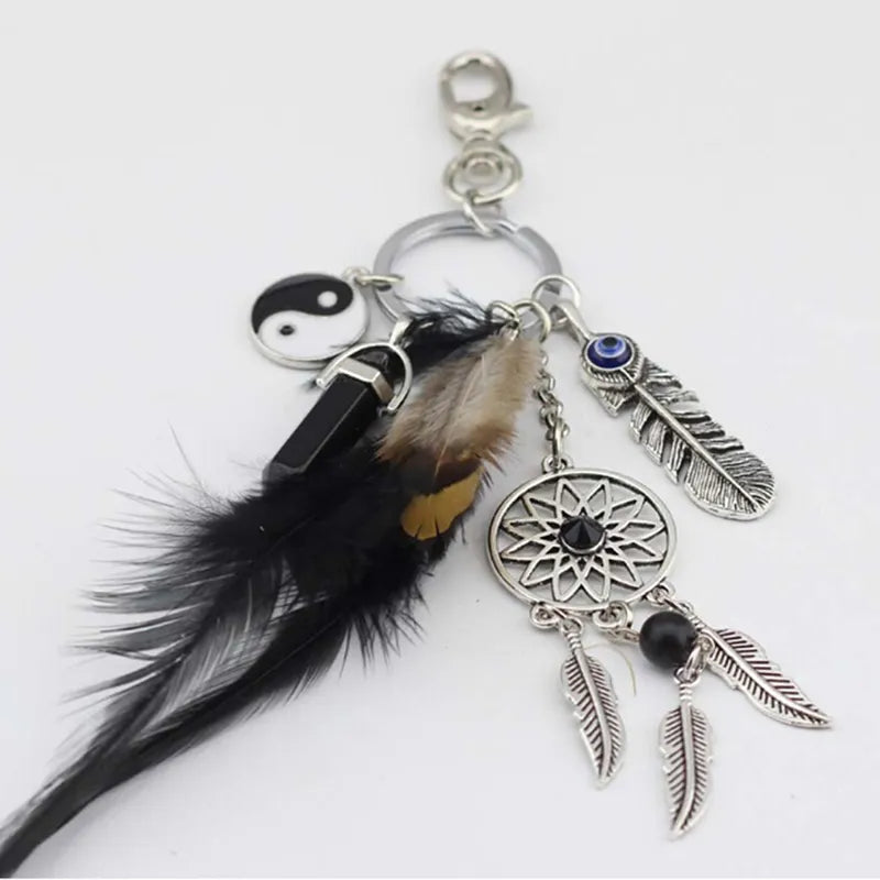 Opal Stone Dreamcatcher Keychain