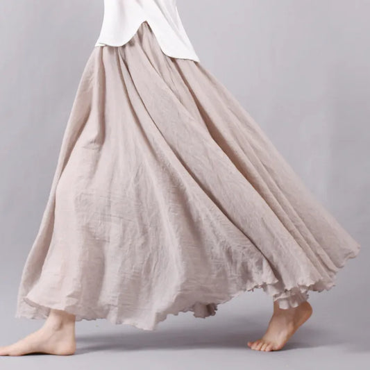 Boho Linen Long Skirt