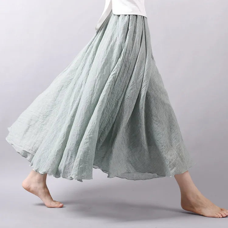 Boho Linen Long Skirt