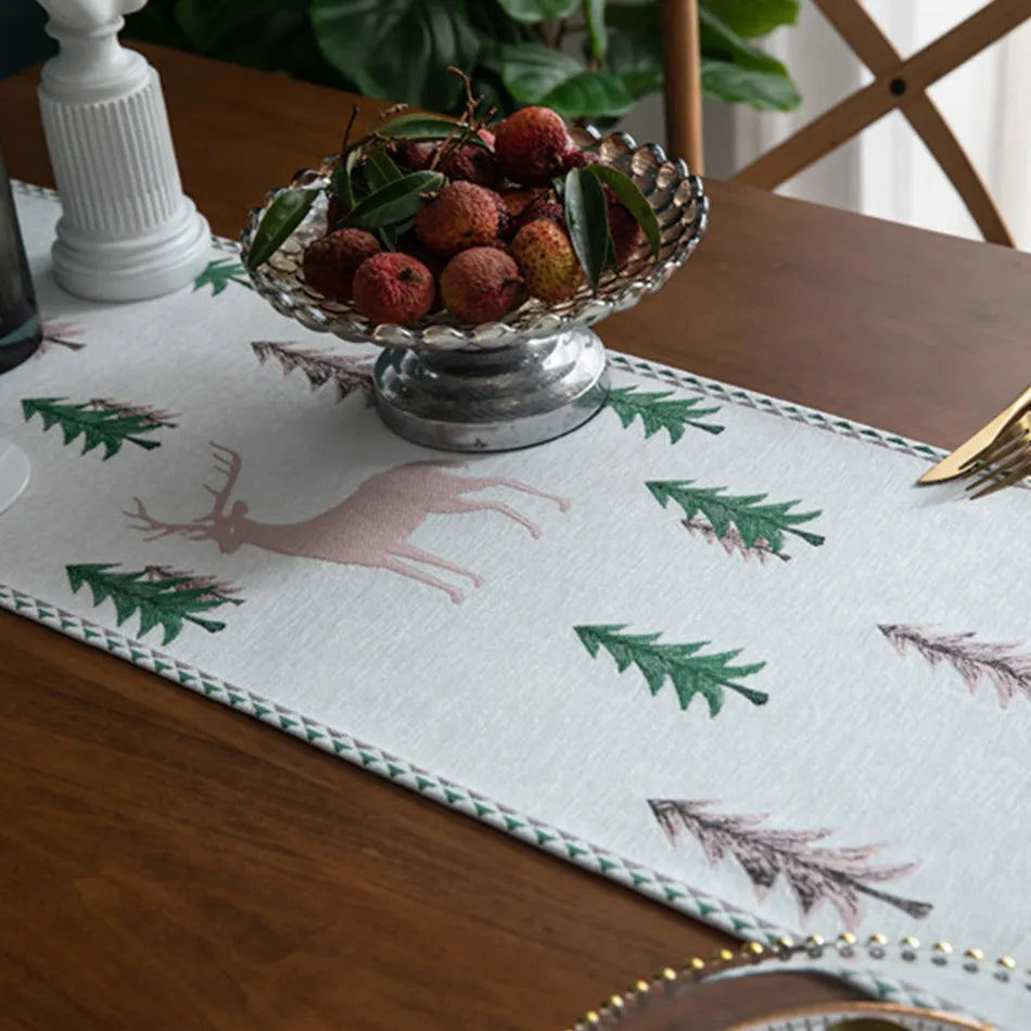 Tree Print Table Runner - Christmas