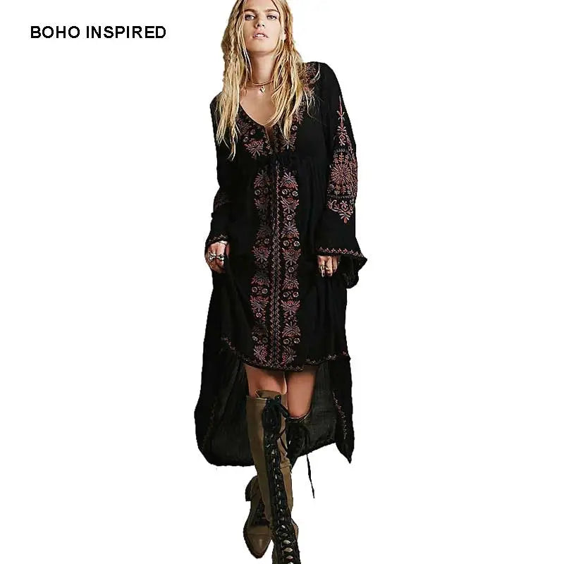 V-Neck Boho Inspired Dress