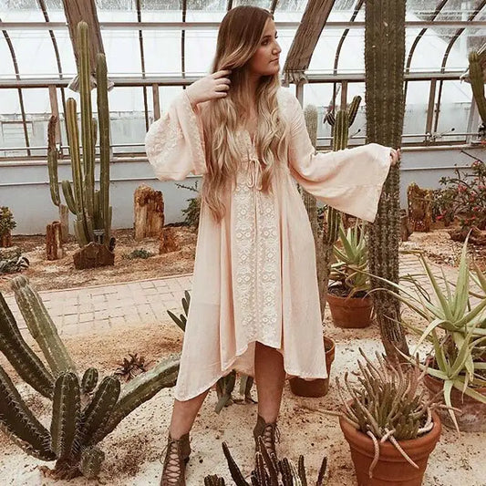 V-Neck Boho Inspired Dress