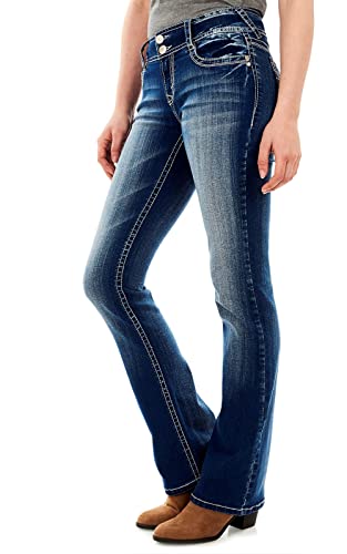 WallFlower Women's Luscious Curvy Bootcut Mid-Rise